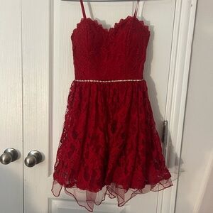 Rose Lace Homecoming Dress